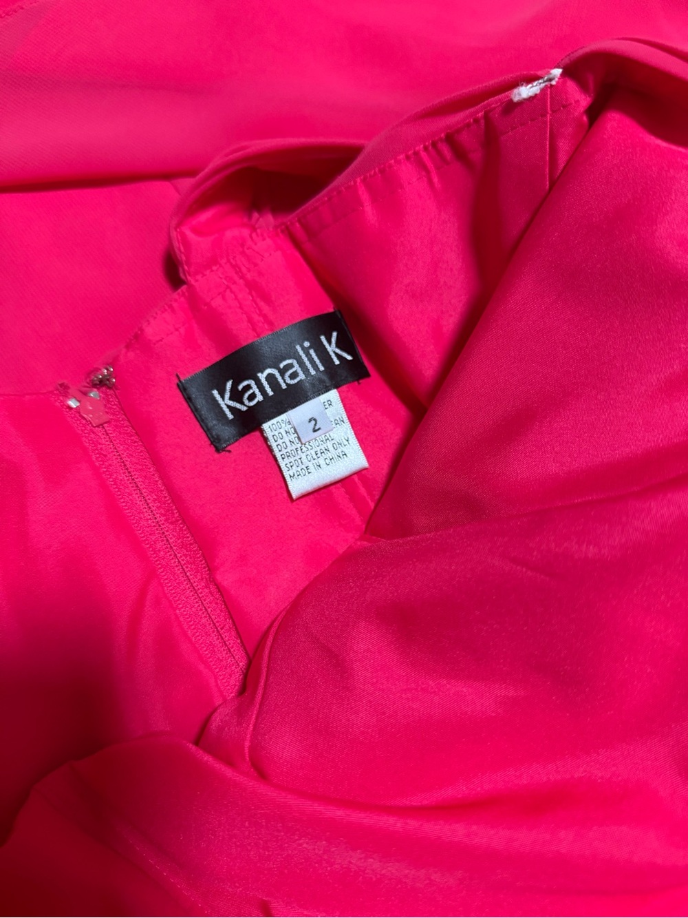 Kanali K One-Shoulder Hot Pink Maxi Dress with Rosette Detail - Picture 5 of 5